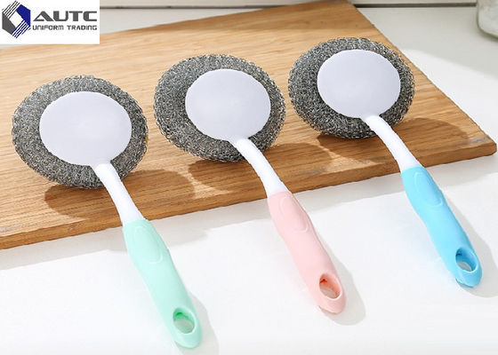 Customized Descale Housekeeping Brushes Pot Stainless Steel Wire With Handle